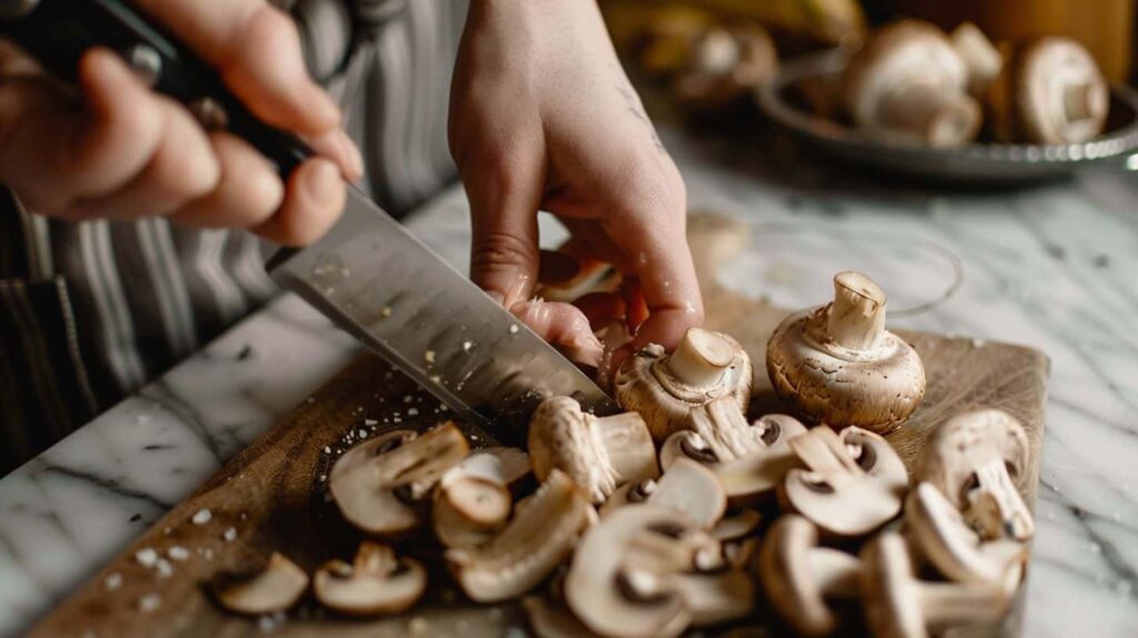 Preparation and Cooking Steps for Longhorn Stuffed Mushrooms