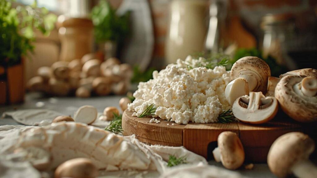 Cottage Cheese and Mushroom Pasta