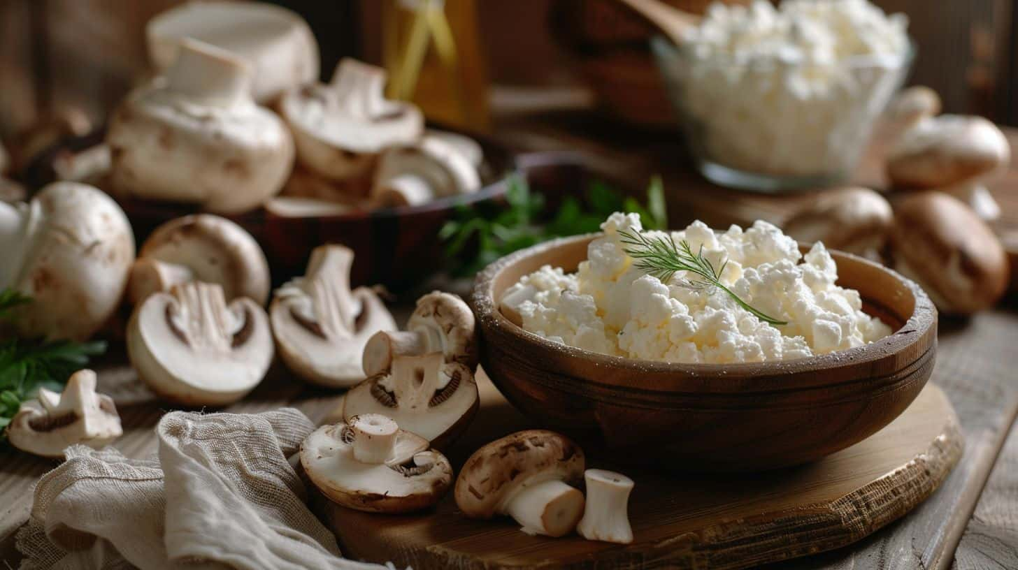 Cottage Cheese and Mushroom Pasta