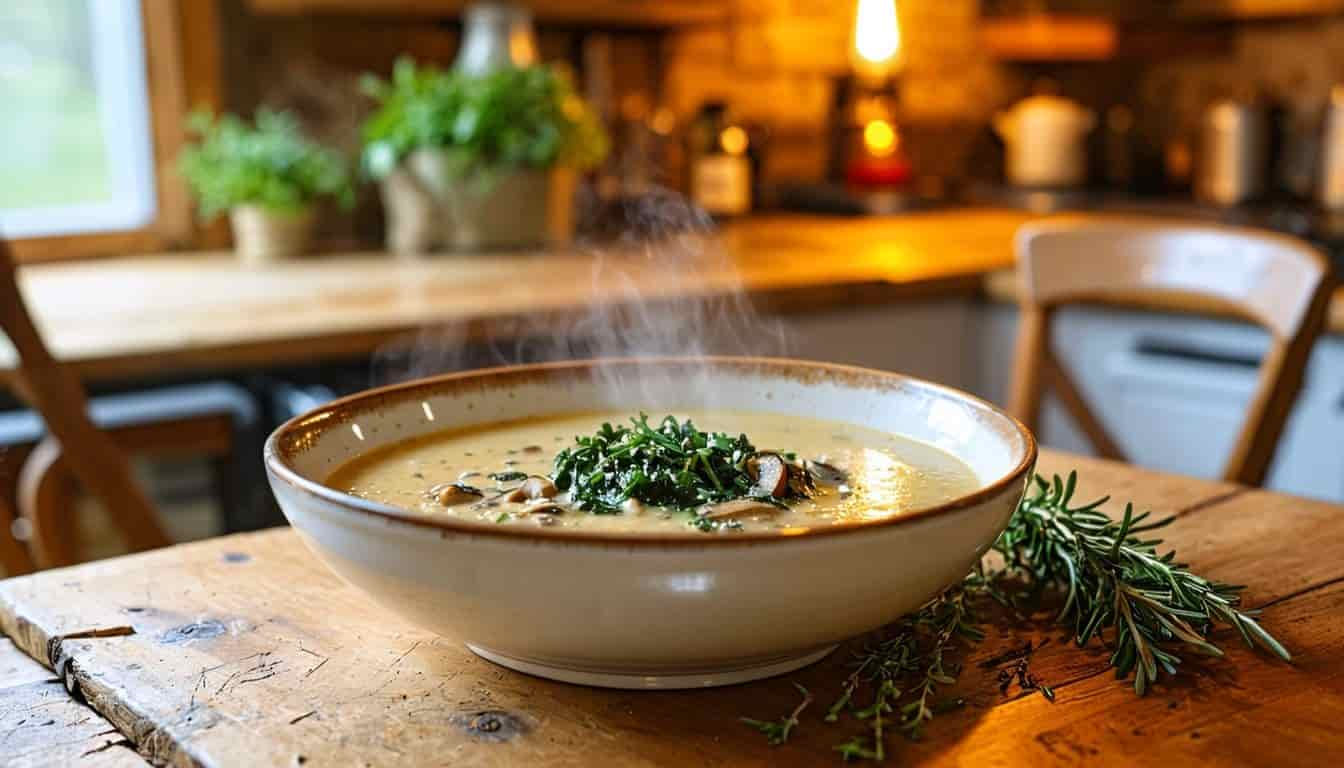 Kale and Mushroom Soup